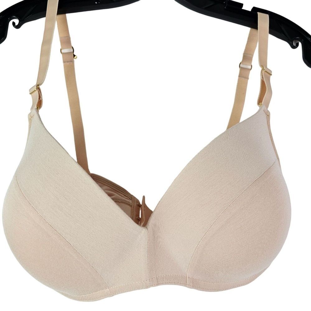 Lively Bra 34DDD/34F Wirefree Wireless Comfort Light Pink Beige‎